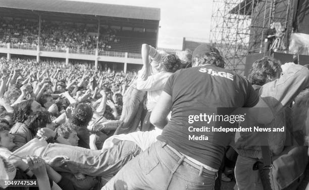 Bruce Springsteen on stage in the RDS, . .