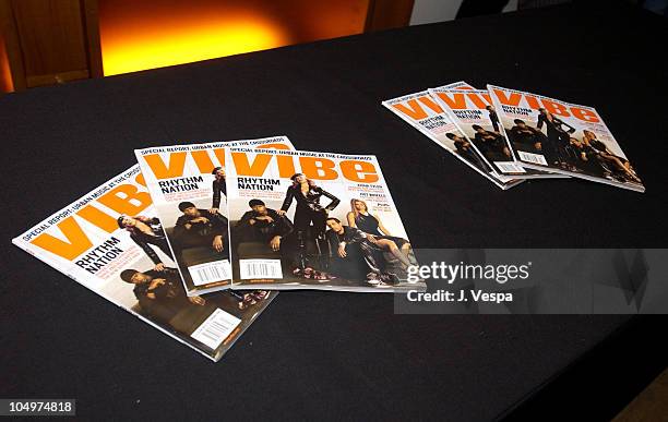 Vibe magazine during AJ-Armani Jeans and Vibe Celebrate Craig David's North American Tour at Emporio Armani in New York City, New York, United States.