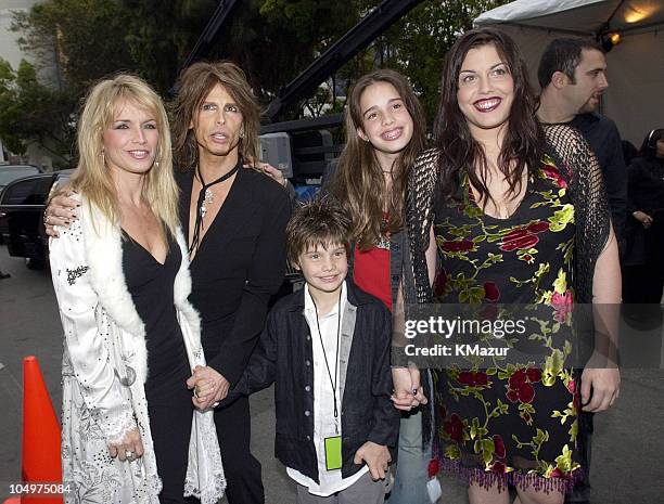 Teresa Barrick and Steven Tyler, with son Taj, daughters Chelsea and Mia Tyler