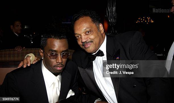 Sean "P. Diddy" Combs & Rev. Jesse Jackson during The 33rd NAACP Image Awards - After Party at the GQ Lounge at Sunset Room in Los Angeles,...