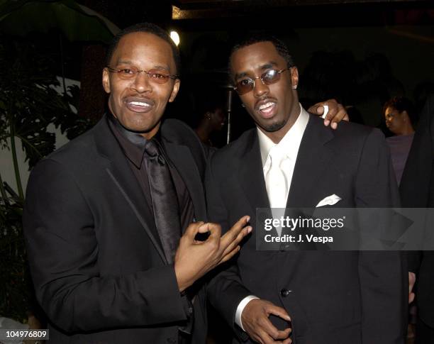 Jamie Foxx & Sean "P. Diddy" Combs during The 33rd NAACP Image Awards - After Party at the GQ Lounge at Sunset Room in Los Angeles, California,...