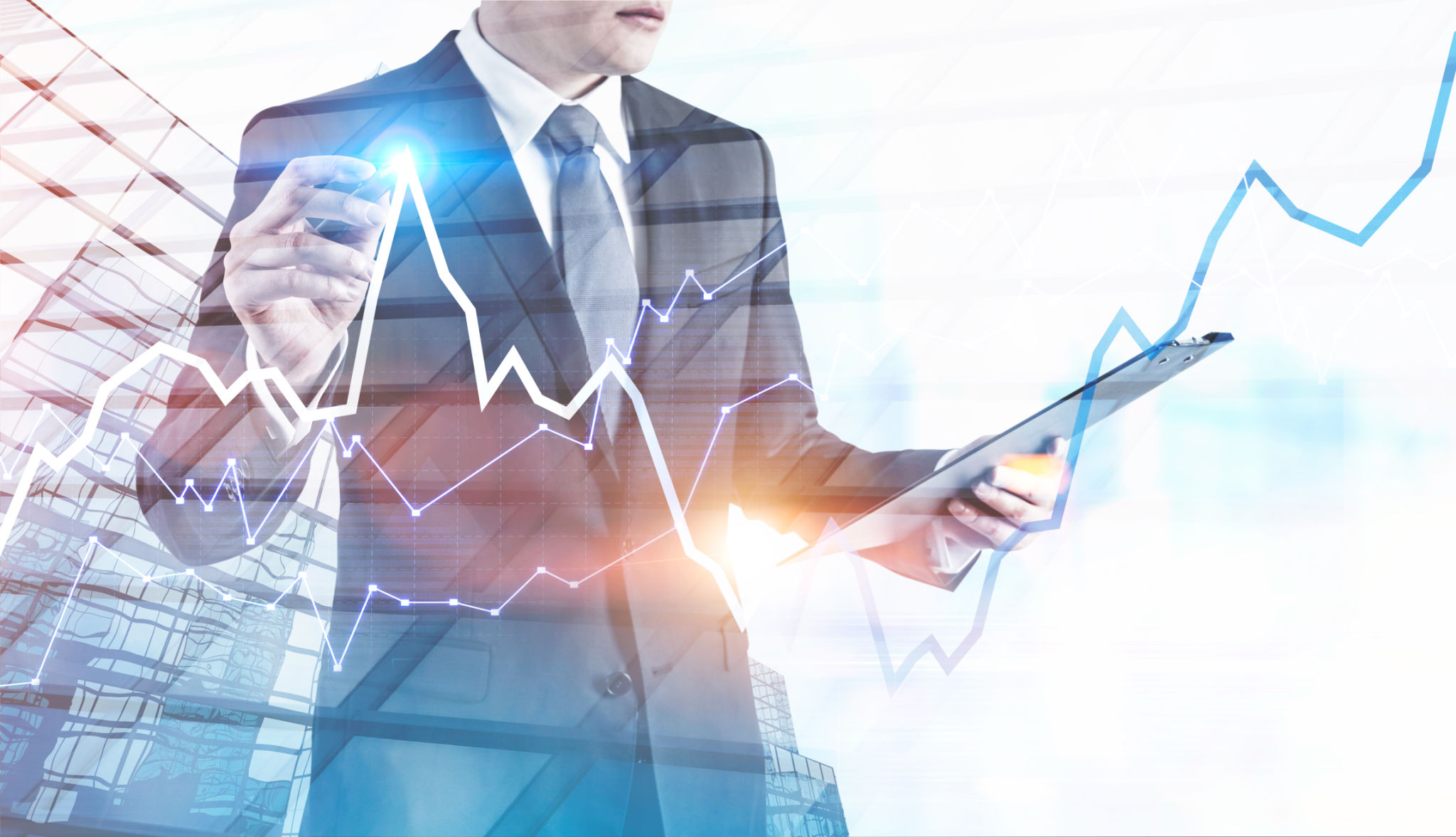 Broker drawing graph in a city Broker drawing graph in a city