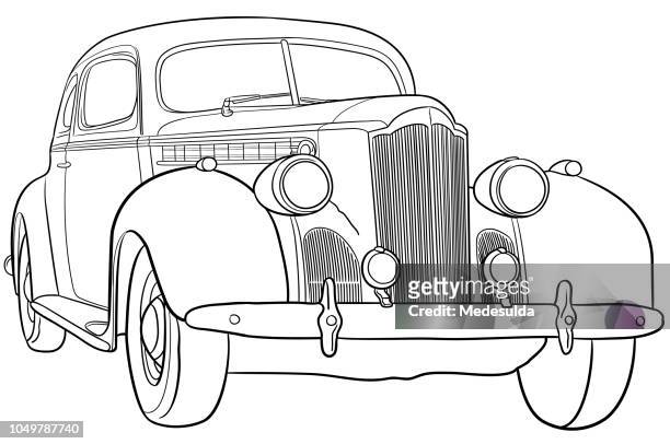 american car sketch vector - car sketch stock illustrations