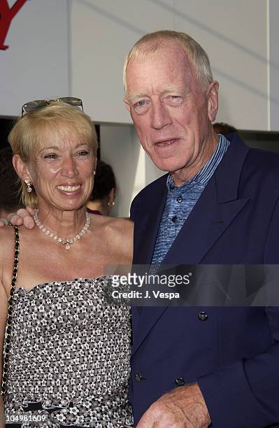 Catherine von Sydow and Max von Sydow during Cannes 2002 - Lionsgate Party at the Variety Pavilion at The Variety Pavilion in Cannes, France.
