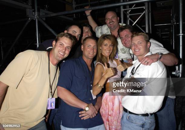 Celine Dion and the New York Yankees Steve Karsay, John Vander Wal, David Wells, Jason Giambi & Shane Spencer