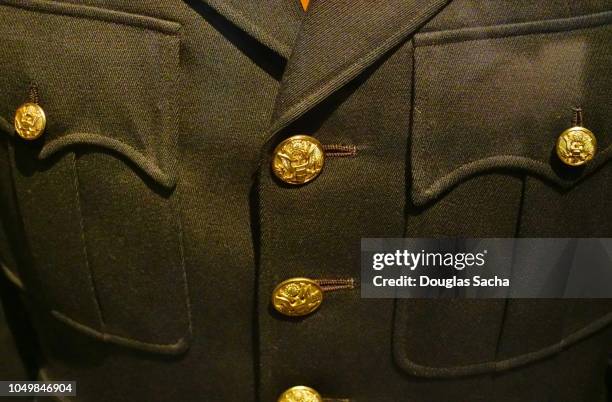 full frame of a formal military uniform - military formal uniform stockfoto's en -beelden