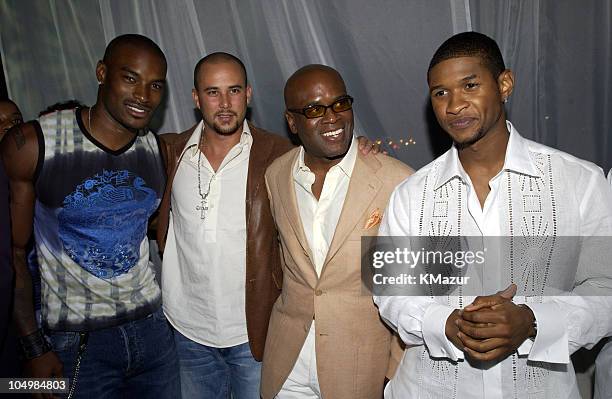Tyson Beckford, Cris Judd, L.A. Reid and Usher during Usher Celebrates Multi-Platinum Album "8701" which has Sold 5 Million Copies Worldwide at Pier...