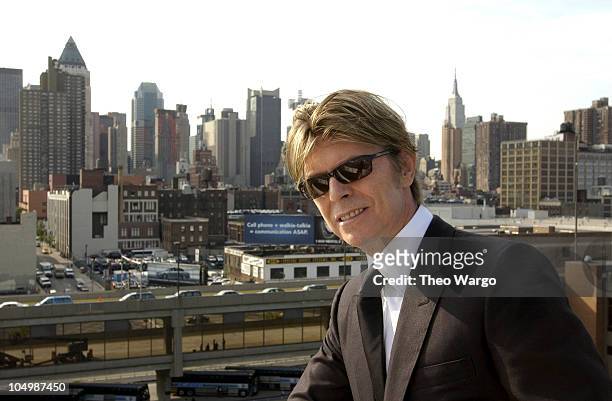 David Bowie during David Bowie disembarks the QE2 in New York City from England. David Bowie will begin his North American tour on the Area2 Music...