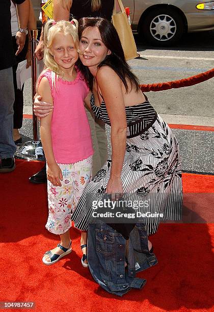 Shannen Doherty & goddaughter Cooper Smith during "Spy Kids 2: The Island Of Lost Dreams" Premiere at Grauman's Chinese Theatre in Hollywood,...
