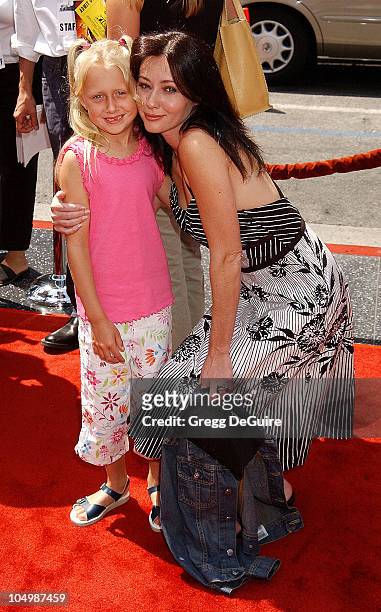 Shannen Doherty & goddaughter Cooper Smith during "Spy Kids 2: The Island Of Lost Dreams" Premiere at Grauman's Chinese Theatre in Hollywood,...