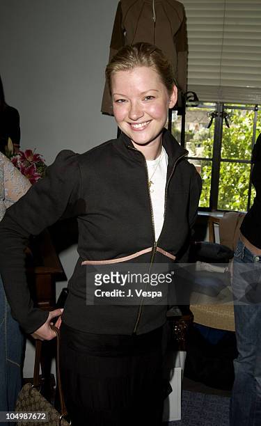 Gretchen Mol wearing a Dosty sweatshirt during The Cabana Beauty Buffet - Day 2 at The Chateau Marmont in Los Angeles, California, United States.