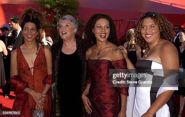 Tyne Daly and daughters during The 54th Annual Primetime Emmy Awards - Arrivals at The Shrine Auditorium in Los Angeles, California, United States.