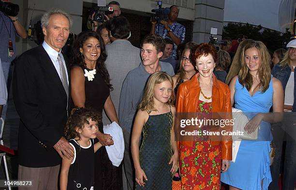 Clint Eastwood, wife Dina, Frances Fisher & children Scott, Kathryn, Francesca & Morgan