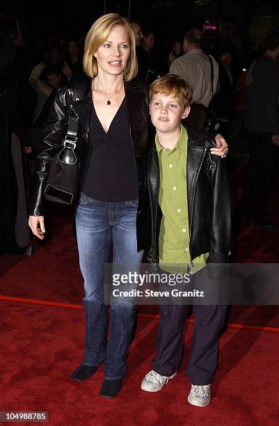 Marg Helgenberger and son Hugh Howard Rosenberg during "Harry Potter and The Sorcerer's Stone" Los Angeles Premiere at Mann Village Theatre in...