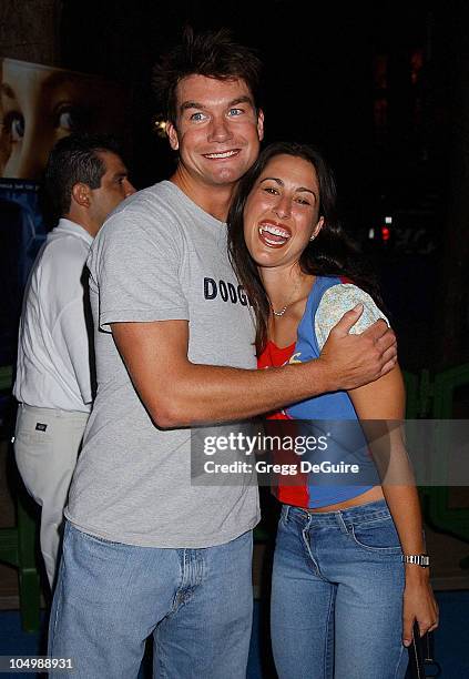 Jerry O'Connell & Janet Evans during "Swimfan" Premiere at Sunset Canyon Recreation Center in Westwood, California, United States.