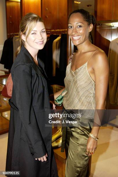 Ellen Pompeo and Tracee Ellis Ross during Hermes Party for "Happy Hand" by Hilton McConnico at Hermes Store Rodeo in Beverly Hills, California,...