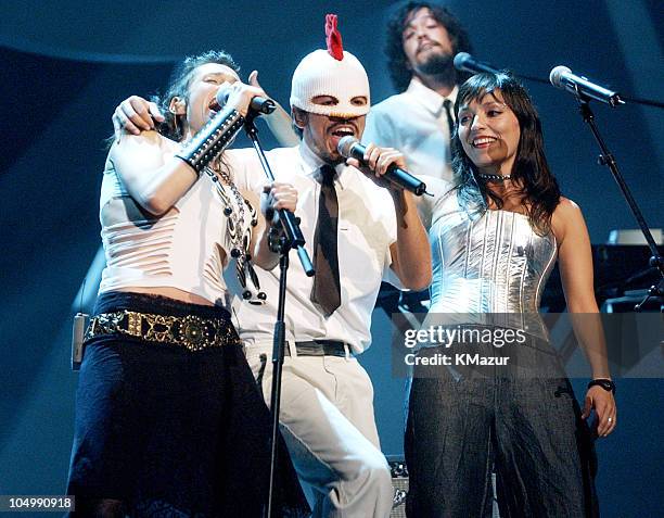 Ruben Albarran of Cafe Tacuba during MTV Music Video Awards Latinoamerica 2002 - Show at Jackie Gleason Theater, Miami in Miami, Florida, United...