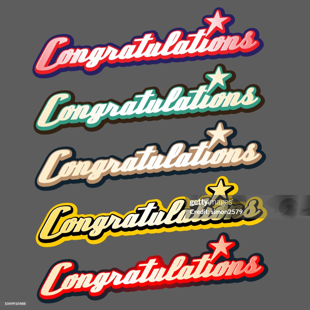 Congratulations Sticker Professional Congratulations Sticker Label Set High-Res Vector Graphic - Getty Images
