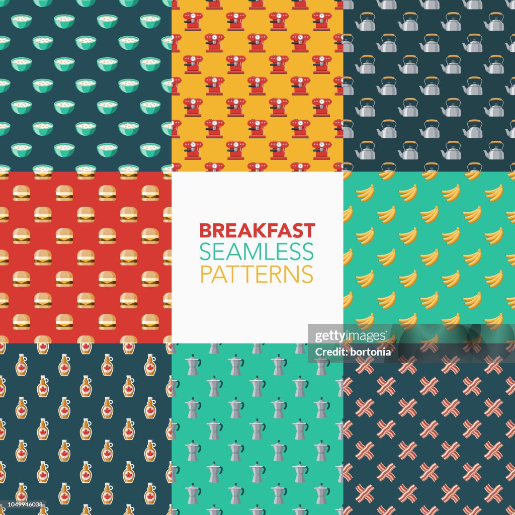 Breakfast Seamless Pattern Set