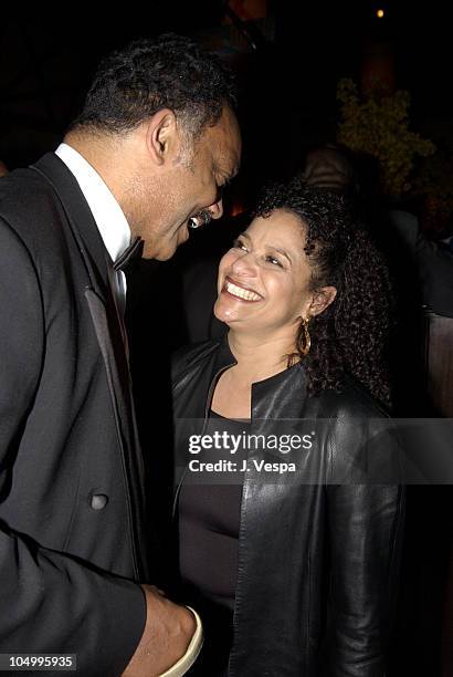 Rev. Jesse Jackson & Debbie Allen during The 33rd NAACP Image Awards - After Party at the GQ Lounge at Sunset Room in Los Angeles, California, United...