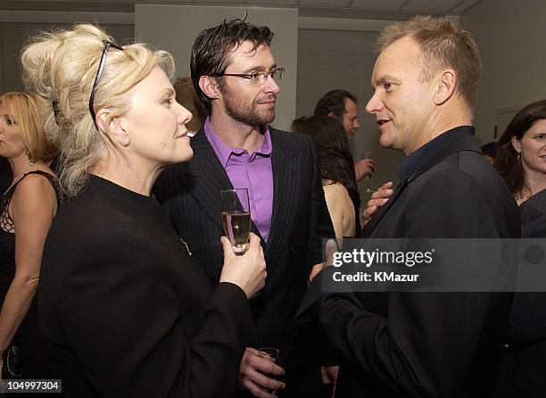 Hugh Jackman and wife with Sting during The 12th Annual Rainforest Foundation Concert - Backstage at Carnegie Hall in New York City, New York, United...