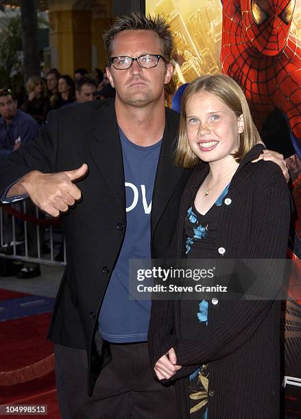 Matthew Perry & sister Madeline during "Spider-Man" Premiere at Mann Village in Westwood, California, United States.