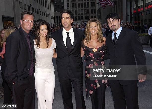 Courteney Cox, David Schwimmer, Jennifer Aniston, Matthew Perry and Matt LeBlanc from NBC show "Friends"