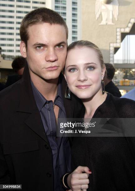 Shane West and Evan Rachel Wood during Movieline's 4th Annual Young Hollywood Awards - Arrivals at The Highlands in Hollywood, California, United...