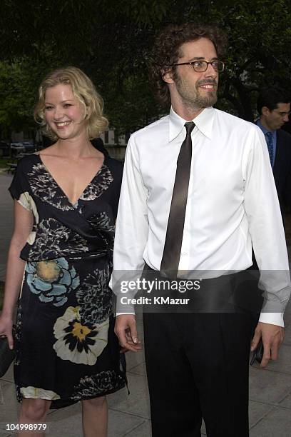 Gretchen Mol and guest during 2002 Tribeca Film Festival - Vanity Fair Party at The State Supreme Courthouse in New York City, New York, United...