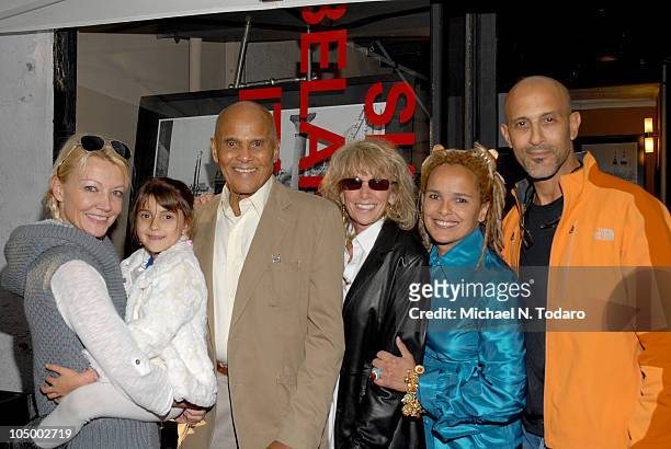 Malena Belafonte, Sarafina Belafonte, Harry Belafonte, Pamela Belafonte, Shari Belafonte and David Belaftone attend the opening night reception of...