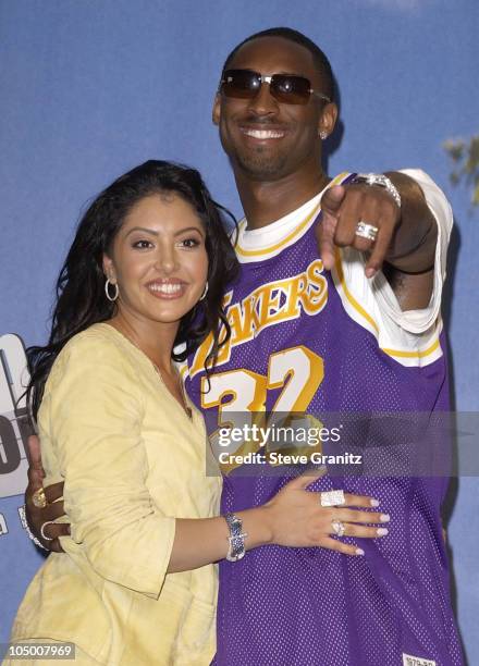 Kobe Bryant and wife Vanessa during The 2002 Teen Choice Awards - Press Room at Universal Amphitheater in Universal City, California, United States.