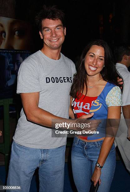 Jerry O'Connell & Janet Evans during "Swimfan" Premiere at Sunset Canyon Recreation Center in Westwood, California, United States.