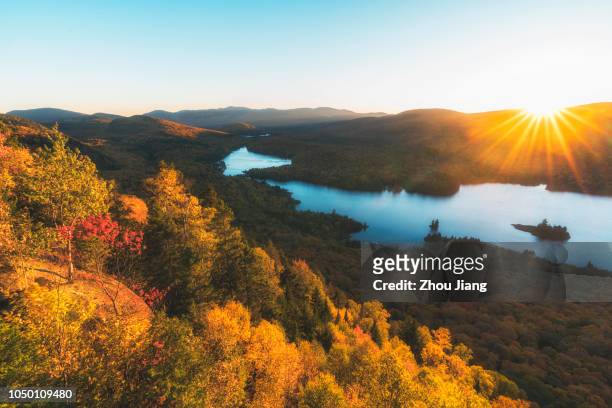sunset in autumn - new jersey landscape stock pictures, royalty-free photos & images