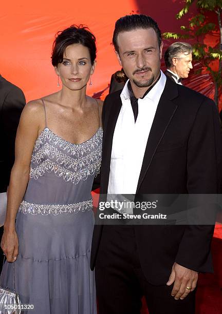 Courteney Cox Arquette and David Arquette during The 54th Annual Primetime Emmy Awards - Arrivals at The Shrine Auditorium in Los Angeles,...