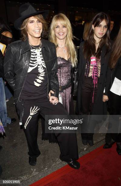 Steven Tyler, Teresa Barrick, & Chelsea Tyler during 2002 VH1 Vogue Fashion Awards - Arrivals at Radio City Music Hall in New York City, New York,...