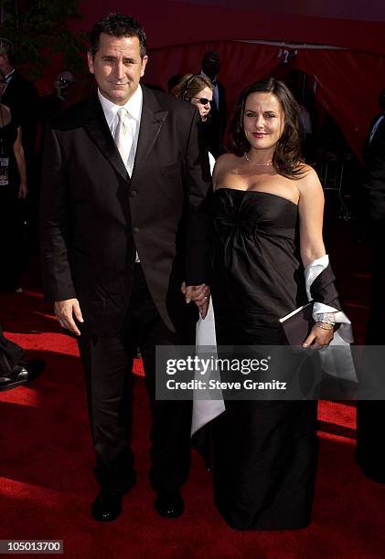 Anthony LaPaglia and wife Gia Carides during The 54th Annual Primetime Emmy Awards - Arrivals at The Shrine Auditorium in Los Angeles, California,...