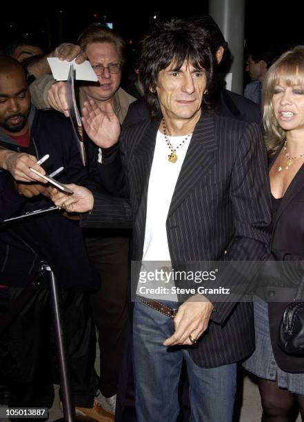 Ronnie Wood & wife Jo during Rolling Stones Ronnie Wood to Display Art Collection at Hamilton-Selway Fine Art Gallery in Los Angeles, California,...