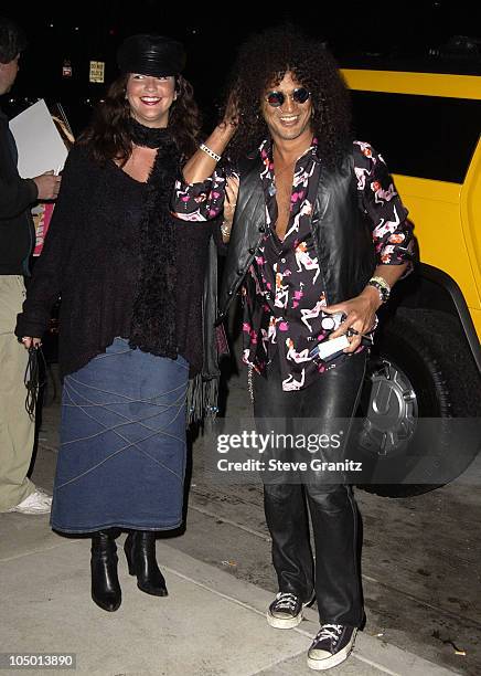 Slash & guest during Rolling Stones Ronnie Wood to Display Art Collection at Hamilton-Selway Fine Art Gallery in Los Angeles, California, United...