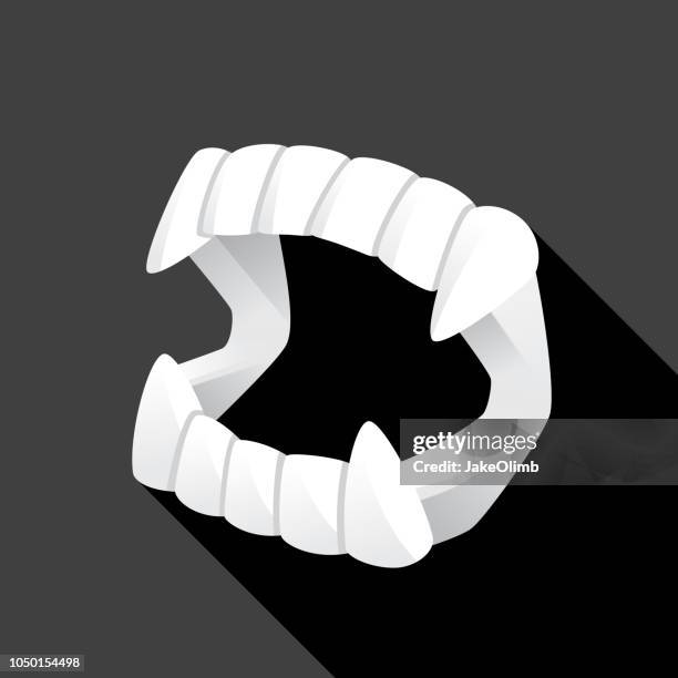 vampire fangs toy icon flat - halloween costume stock illustrations