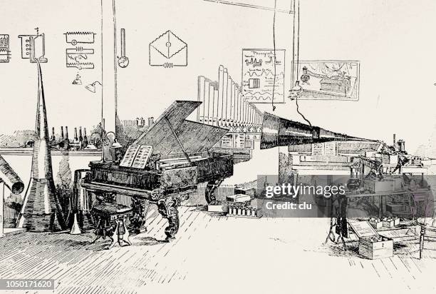laboratory of thomas edison - thomas edison stock illustrations