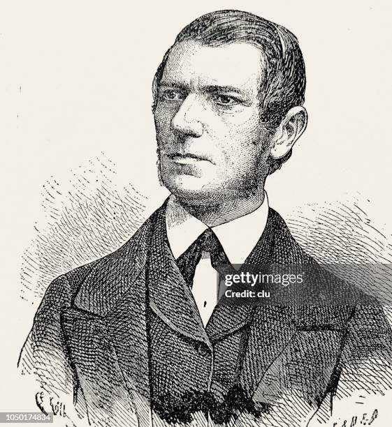 ferdinand von arlt, austrian physicians, 1812-1887 - pathologist stock illustrations