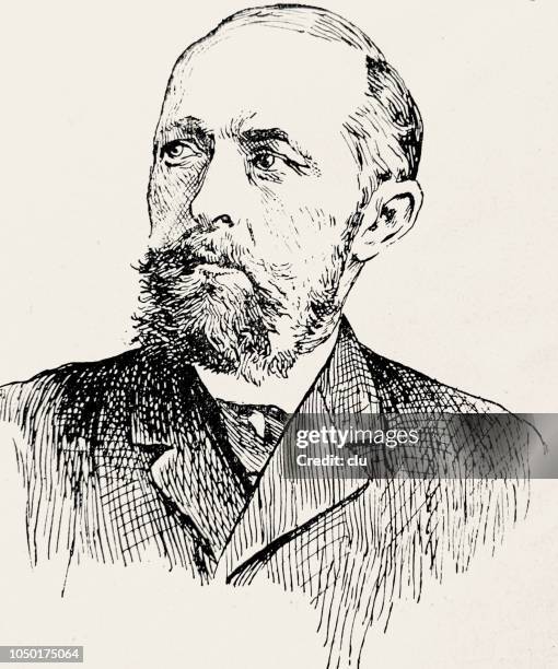 emil von behring, german scientist, 1854-1917, winner of the first nobel prize in physiology or medicine - nobel prize in physiology or medicine stock illustrations