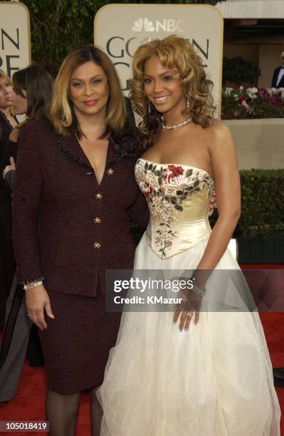 Beyonce Knowles and mother Tina during The 60th Annual Golden Globe Awards - Arrivals at The Beverly Hilton Hotel in Beverly Hills, California,...