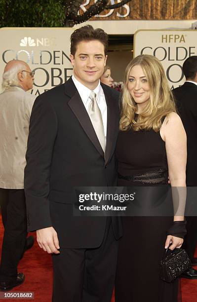 Brendan Fraser and Afton Smith during The 60th Annual Golden Globe Awards - Arrivals at The Beverly Hilton Hotel in Beverly Hills, California, United...