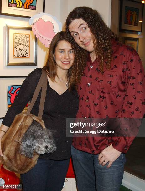 Weird Al Yankovic, wife Suzanne & Bela during Exhibition by Celebrity Animal Photographer Christopher Ameruoso at Hamilton-Selway Fine Arts in West...