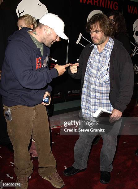 Fred Durst & Jack Black during "Jackass: The Movie" Premiere at Cinerama Dome in Hollywood, California, United States.