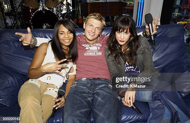 Ashanti, Nick Carter and Vanessa Carlton during MTV Celebrates "TRL's" 1000th Show - October 23, 2002 at MTV Studios- Times Square in New York City,...