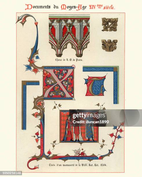 Examples Of Medieval Decorative Art From Illuminated Manuscripts 14th ...