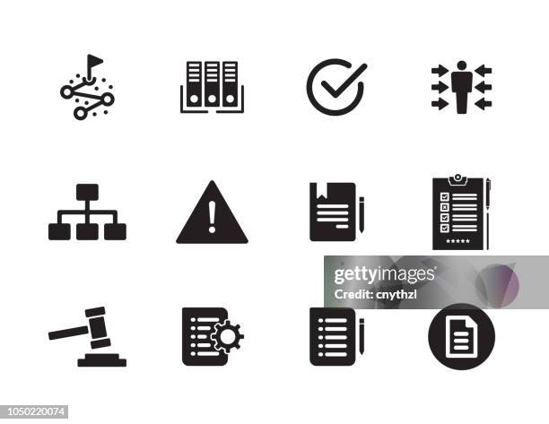 regulations icon set - gdpr stock illustrations