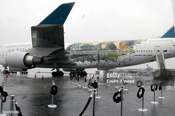 Air New Zealand Lord of the Rings Frodo Plane during The Launch of the Air New Zealand/Lord of the Rings Frodo Airplane at LAX in Los Angeles,...